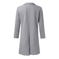 thumbnail image 3 of HAXMNOU Men Wool Coat Winter Trench Coats Long Sleeve Button Up Jacket Outwear Overcoat Grey XXL, 3 of 4