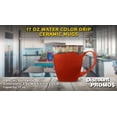 thumbnail image 4 of 10 Water Color Drip Ceramic Mugs Set, 17 oz. - Stoneware, Drinkware, Durable, C-handle - Orange, 4 of 5