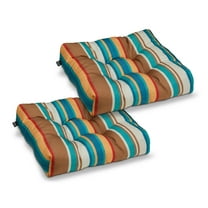 Classic Accessories Water-Resistant Square Patio Seat Cushions, 19 x 19 x 5 inch, SanteFe Stripe, 2 Pack