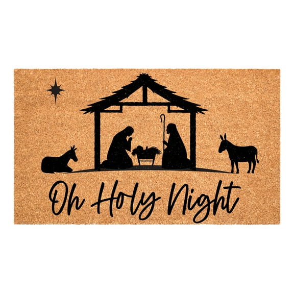 Holy Night Nativity Doormat, 17" x 29"
