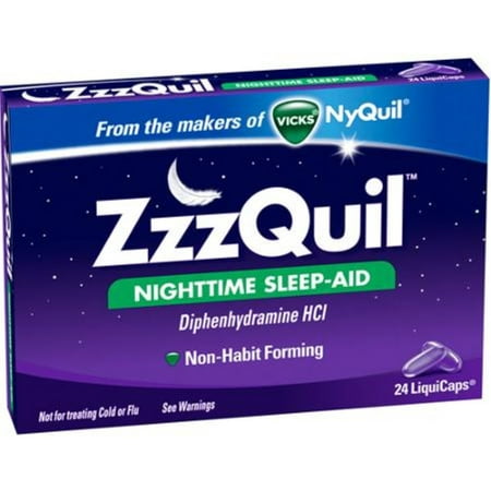ZzzQuil Nighttime Sleep-Aid, LiquiCaps 24 ea (Pack of 4)