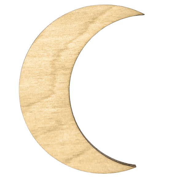 Krafty Supply Wood Moon, 1/4" Thick Birch Wood, 2 inches