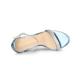 thumbnail image 4 of BLISSFUL STEP Women's Sandals Rhinestone Chunky Heel Ankle Strap Open Toe Party Shoes Blue 6, 4 of 8