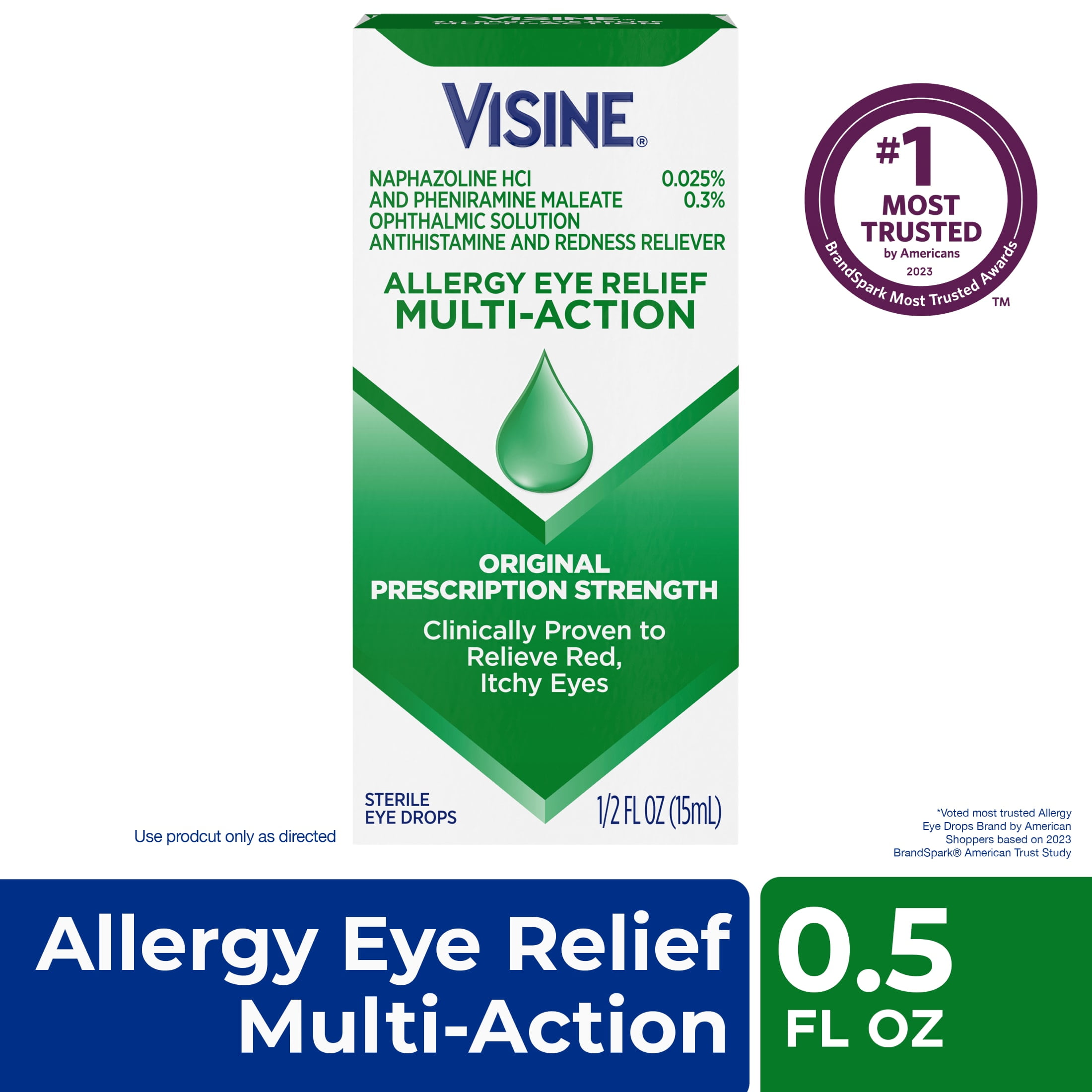 Visine Allergy Relief MultiAction Antihistamine Eye Drops, 0.5 fl. oz