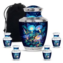 Yatskia Frog with Tulip Flowers Mini Memorial Keepsake Urn for Ashes Adult Male and Female, Large Funeral Burial Urns for Human Ashes Adult, (Tasty 10 Inch and 3 Inch)