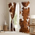 thumbnail image 3 of Homewish Retro Cattle Hide Black Out Curtains,Rustic Farmhouse Cabin Curtains Pack of 2 (42x63 Each),Beige Brown Bedroom Curtains For Girls Boys,Ultra Soft Home Decor, 3 of 6