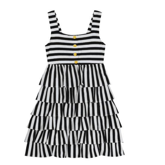 Rare Editions Little Girls Striped Ruffle Dress