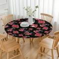 thumbnail image 3 of Round Fitted Tablecloth with Elastic Edges Fits 36"-44" Round Tables Pioneer Colorful Floral Waterproof Table Cover Washable Indoor and Outdoor for Party Kitchen Dinner Banquet Patio Picnic, 3 of 7