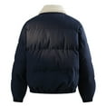 thumbnail image 4 of PiGOGI Men's Winter Jacket Warm Stand Collar Zipper Padded Quilted Coat Long Sleeve Casual Outdoor thermal Navy XL, 4 of 4