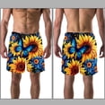 thumbnail image 3 of luoweisi Men's Beach Shorts Quick Dry Swim Trunks with Mesh Lining Sunflower Butterfly L, 3 of 5