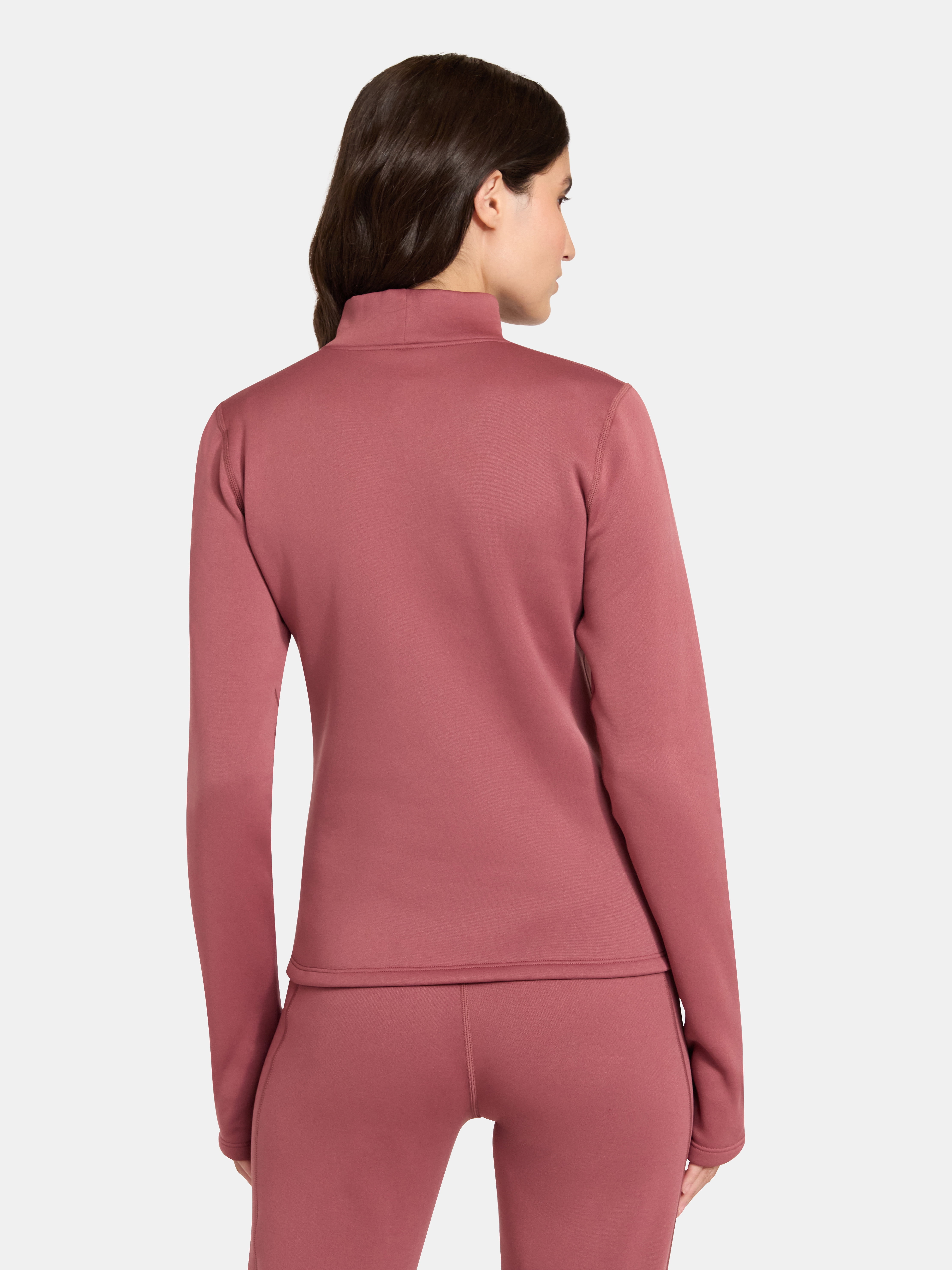 Ozark Trail Women's Warmest Thermal Long Sleeve Fleece Mockneck Top, Sizes XS-XXL