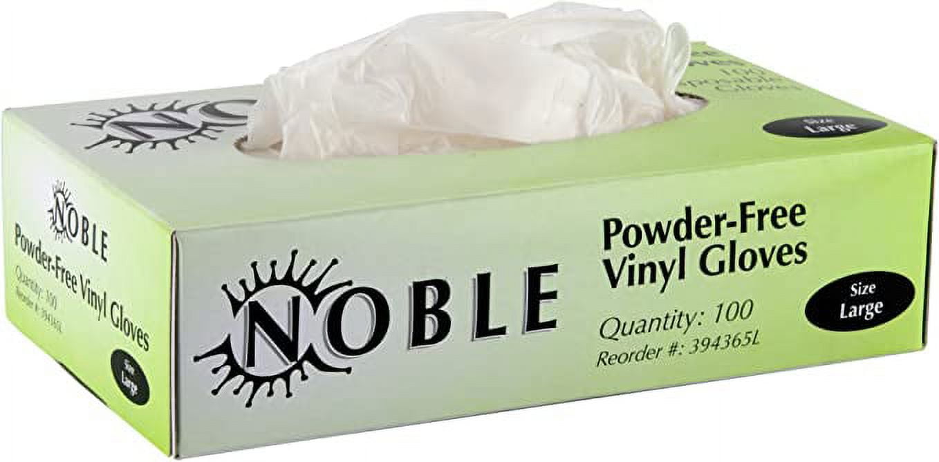 Noble Products Powder-Free Disposable Latex Gloves for Foodservice - 100/Box