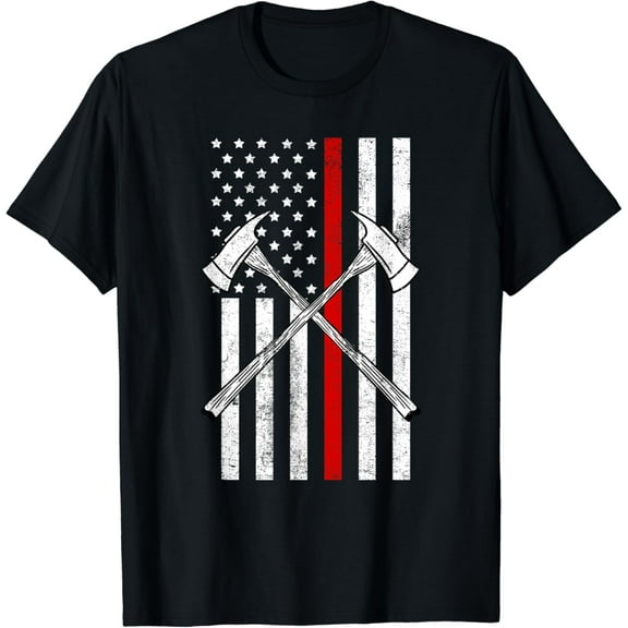 t-shirt Axe Thin Red Line US Flag Cool Firefighter USA Fireman Gift T-Shirt mens t shirt,black,women,funny,misfits,men,journey
