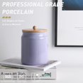 thumbnail image 2 of SWEEJAR Ceramic Kitchen Canisters, 58 FLOZ Porcelain Food Storage Jar with Airtight Seal Wooden Lid, Home Container Serving,Purple, 2 of 6
