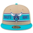 thumbnail image 2 of Men's New Era Tan/Teal Charlotte Hornets 2024 NBA Draft 9FIFTY Snapback Hat, 2 of 6