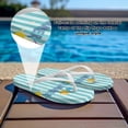 thumbnail image 2 of Psesaysky Women's Flip Flops Anti-Slip Lightweight Summer Sandals with Blue Stripes for Beach Swimming Pool for Shower Size 5-9, 2 of 7
