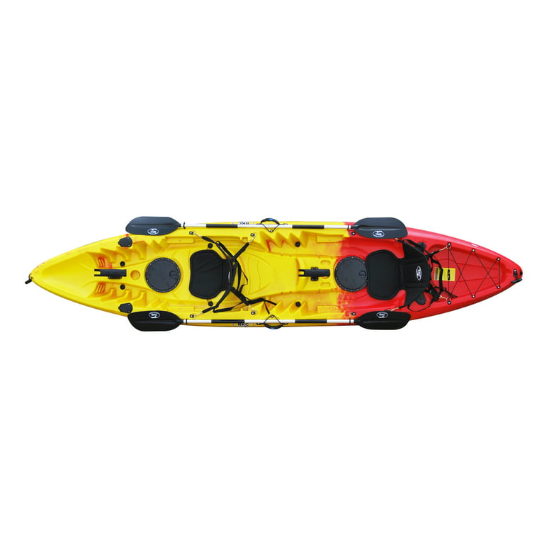BKC TK219 12.2' Tandem Fishing Kayak W/Soft Padded Seats, Paddles