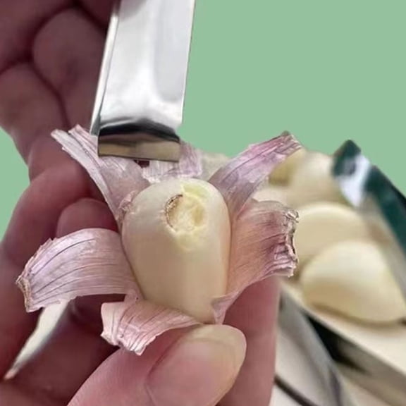Rkxzt Garlic Peeler 2PC Stainless Steel Garlic Peeler with Clip 11.3x1.3cm Kitchen Tool for Peeling Garlic Kitchen Supplies|Stainless Steel,Color