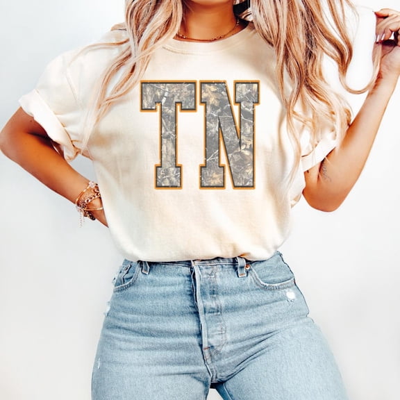 TN T-Shirt, Tennessee Collegiate Tee, Vols T-Shirt, SEC Tee, Tennessee Vols Shirt, Camo Print Tee