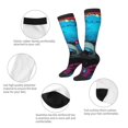thumbnail image 3 of Vsdgher Neon Cyberpunk Blue Bear Knee Socks, High Socks Long Stretchy Sock Women Knee High Stocking, Long Socks for Women, 3 of 6