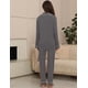 thumbnail image 5 of Conjunto de pijama ZMJ para mujer, 2 piezas, manga larga, gris, talla L, 5 of 7