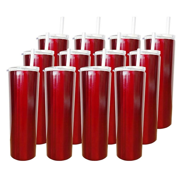 Red Metallic Stellar 20 oz. Skinny Steel 12 Pack Double Wall Stainless