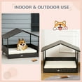 thumbnail image 4 of PawHut Rattan Dog House Outdoor Canopy for Small/Medium Cream White, 4 of 10