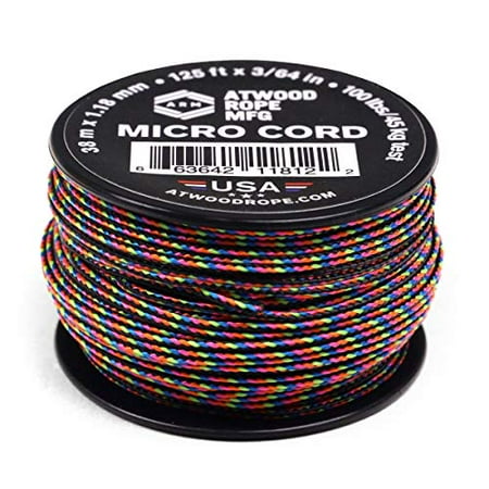 

Atwood Rope MFG Tactical Nylon/Polyester Micro Utility Cord 1.18mm X 125ft Reusable Spool | Fishing Gear Jewelry Making Camping Accessories (Dark Stripes)