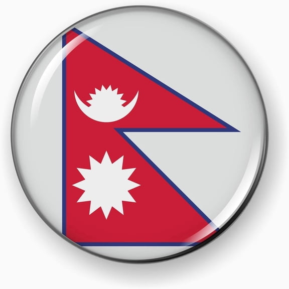 Flag of Nepal Car Emblem Round Badge Sticker – Flexible