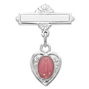 McVan 432L 1.15 x 0.7 x 0.17 in. Sterling Silver Miraculous Baby Pin - Pink