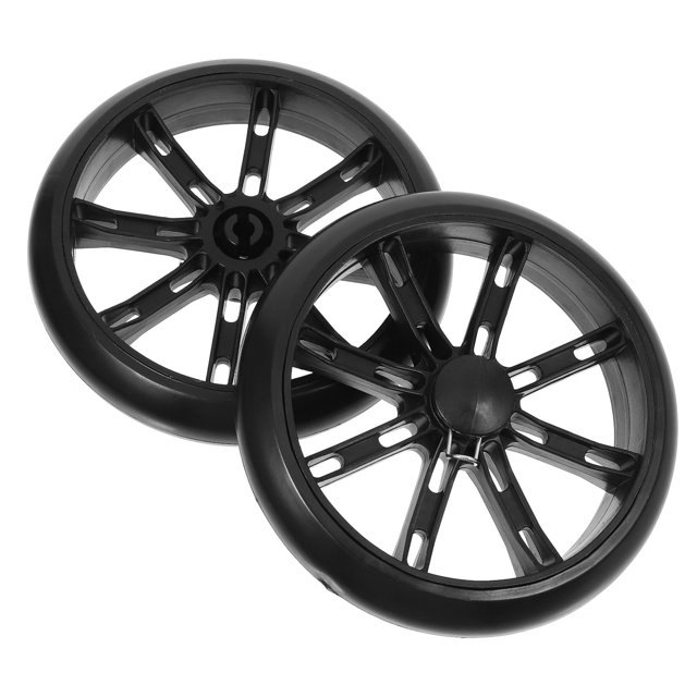 OULII 2 Pcs Roues de Chariot de Remplacement pour Épicerie avec Matériau en Plastique PU Roues de Chariot de Courses Robustes Noir