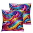 thumbnail image 2 of COMIO Rainbow Colorful Cushion Covers Abstract Crayon Throw Pillow Case Cover (Colorful) for Sofa Car Cousion Bed,2 pcs White, 2 of 6
