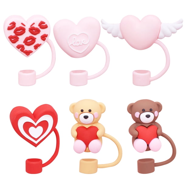 Lindas Paja Corazón 6pcs Reutilizables para 30/40oz Accesorios