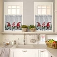 thumbnail image 4 of Gnome Christmas Kitchen Curtains and Valances Set, Winter Snowflakes Xmas Tree Gray Rod Pocket Window Valance 18 Inch Window Curtain Panels for Living Room Bedroom Laundry, 27.5x24in, 3 Pieces, 4 of 7