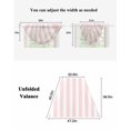 thumbnail image 6 of Waterfall Valances for Windows, Pink Striped Kitchen Sheer Valance Curtains, Modern Farmhouse Pink White Stripes Rod Pocket Elegant Swag Valances for Living Room Bedroom, 47.2"x38.5", 2 Panel, 6 of 8