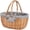 Gray, variant on Oval Picnic Basket with Folding Handles, Willow Hand Woven Shopping Basket, Bath Storage Gift Packing Basket, Wicker Empty Easter Eggs and Candy Small Gift Basket. Grey