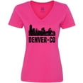 thumbnail image 3 of Inktastic Denver Colorado Skyline Grunge Women's V-Neck T-Shirt, 3 of 5