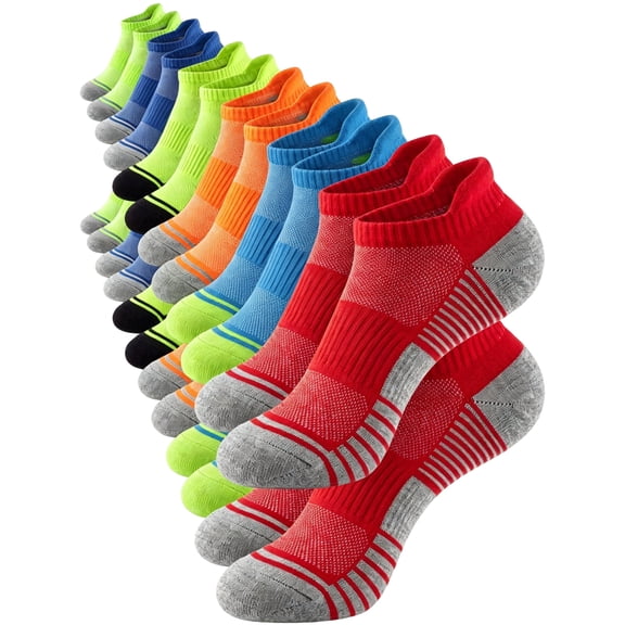 KOITHOT 12 Pairs Mens Ankle Socks Athletic Low Cut Cushioned Comfortable Running Socks for Men Size 10-13