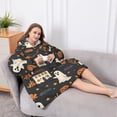 thumbnail image 5 of Oversized Wearable Blanket Hoodie,Autumn Halloween Scene Pattern Sherpa Blanket Hoodie with Super Pockets,Super Warm Fuzzy Pullover for Women & Men, 5 of 6