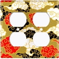 thumbnail image 5 of Metal Light Switch Plate Cover Japanese Cloud Pattern Green Wallpaper WAL020, 5 of 15