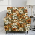 thumbnail image 2 of Jiueut Sunflower Daisy Pattern Recliner Chair Slipcover, 4 Pieces Soft Reclining Chair Covers Stretchable Sofa Slipcover with Anti-Slip Straps, 2 of 7
