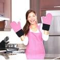 thumbnail image 5 of Ecoberi Pink Silicone Oven Mitts and Pot Holder Set, 3 Count, 5 of 6