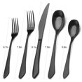 thumbnail image 2 of Matte Black Silverware Set, 20-Piece Stainless Steel Flatware Set Service for 4, Satin Finish Tableware Cutlery Set for Home and Restaurant, Dishwasher Safe, 2 of 2