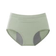 thumbnail image 5 of Siminsem High Waisted Period Underwear Women Leak Proof Cotton Panties Heavy Flow Menstrual Postpartum Briefs 3 Pack, Mint Green,XXXL, 5 of 6