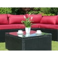 thumbnail image 6 of Baner Garden CH-92 Complete 7 Piece PE Black Wicker Rattan Pool Patio Garden Sectional Set with Red Cushions, 6 of 7