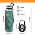 thumbnail image 3 of Qxltty Gild Dark Green Marbles Water Bottle 32 oz with Straw BPA Free Reusable Fitness Sport Bottle Perfect for Travel School Outdoors and Gym, 3 of 7
