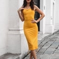 thumbnail image 6 of TIHLMK Summer Maxi Dresses for Women Women's Fashion Summer Solid Color Sling Drawstring Slim Fit Mini Dress Gift for Women, 6 of 8