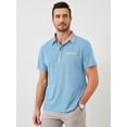 thumbnail image 6 of Demotime Men's Polo Shirts Casual Button-Down Shirts Short Sleeve Polo Shirts Ligh Blue M Contrast Turndown Collar T Shirts Golf Solid Classic Stylish Tops, 6 of 7