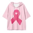 thumbnail image 4 of bravefron Oversized Hoodie for Women Cancer Short Sleeve Casual Fashion Y2K Streetwear Pullover Sweatshirt Back to School Top, 4 of 5