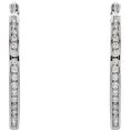 thumbnail image 2 of FB Jewels 14k White Gold Pair 1 Ct Tw Polished Diamond Hoop Earring, 2 of 2